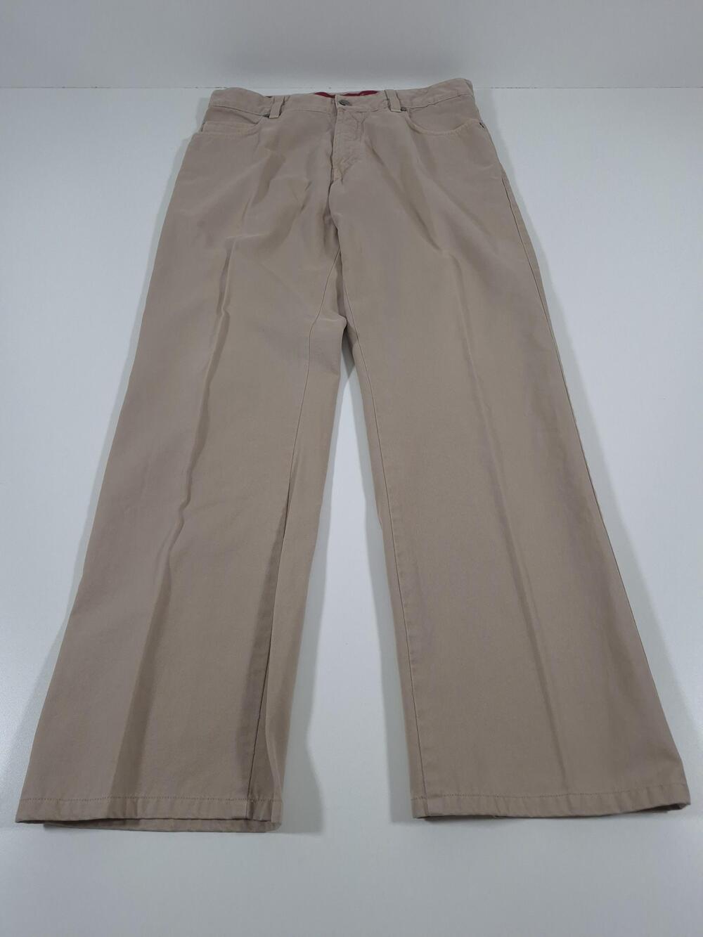 Ermenegildo Zegna Pants Mens 34x31 Tan Cotton 5 Pocket Chino Italy Swivel Button